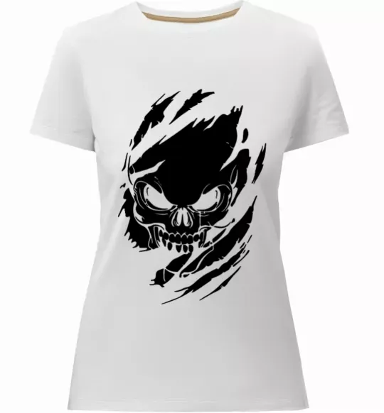 Женская премиум футболка Череп ексклюзив Белый фото