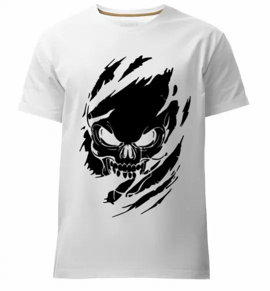 Мужская премиум футболка Череп ексклюзив Белый фото