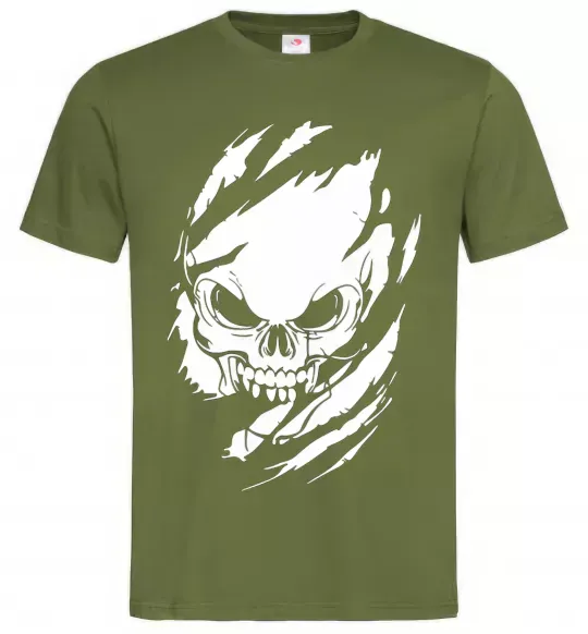 Чоловіча футболка Череп ексклюзив Оливковий фото