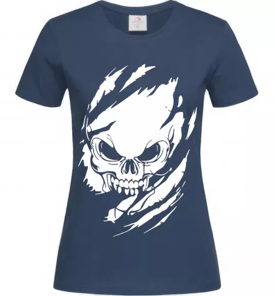 Женская футболка Череп ексклюзив Темно-синий фото