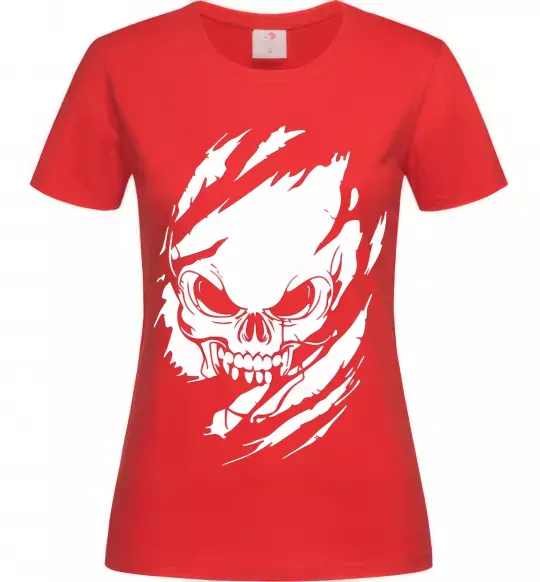 Женская футболка Череп ексклюзив Красный фото
