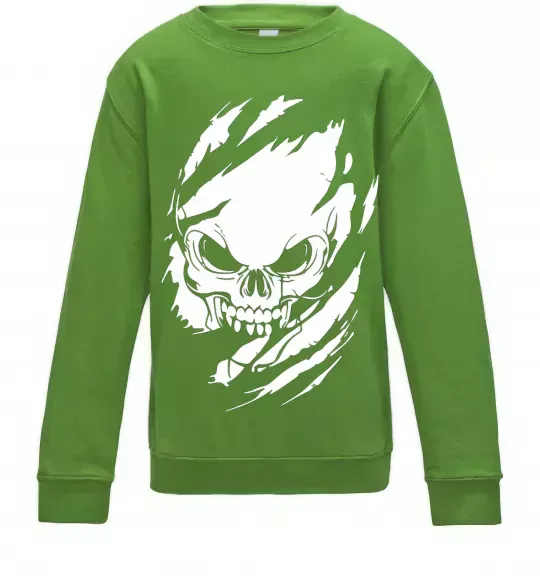 Детский Свитшот Череп ексклюзив Лаймовый фото
