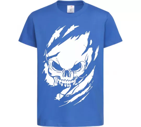 Дитяча футболка Череп ексклюзив Яскраво-синій фото