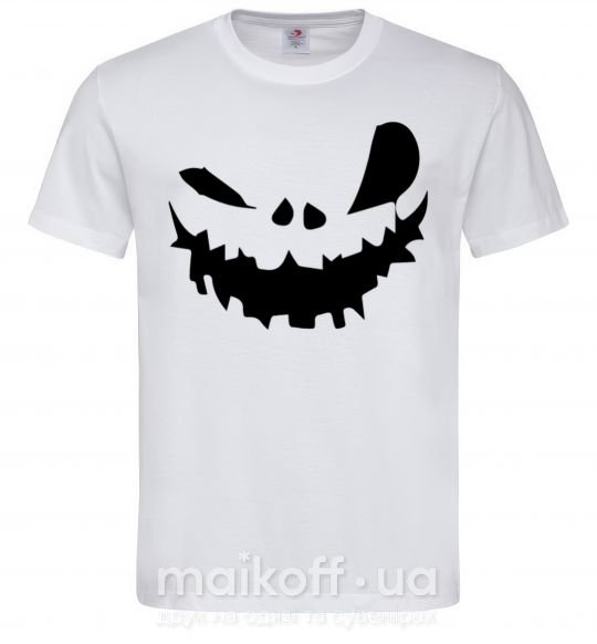 Мужская футболка scary smile Белый фото