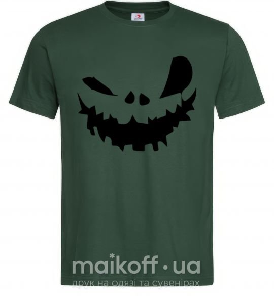 Мужская футболка scary smile Темно-зеленый фото