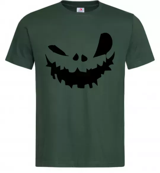 Мужская футболка scary smile Темно-зеленый фото