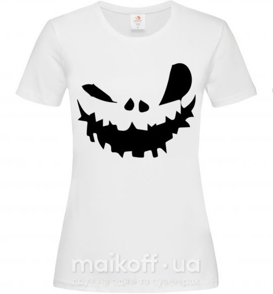 Жіноча футболка scary smile Білий фото