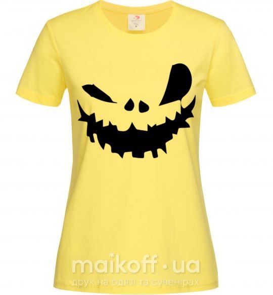 Женская футболка scary smile Лимонный фото