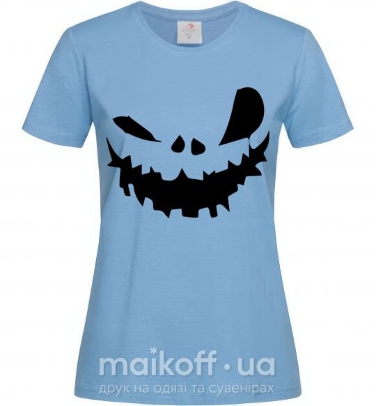 Жіноча футболка scary smile Блакитний фото
