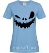Женская футболка scary smile Голубой фото