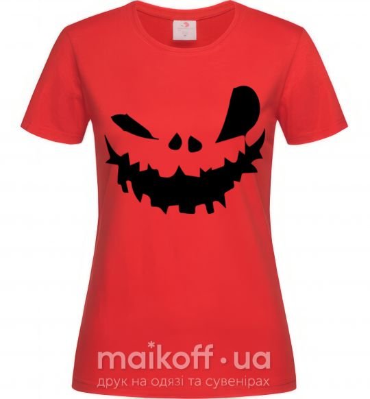 Женская футболка scary smile Красный фото