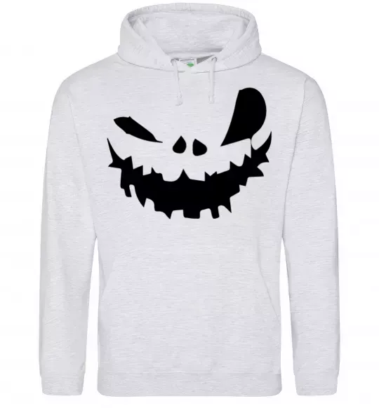 Женская толстовка (худи) scary smile Серый меланж фото