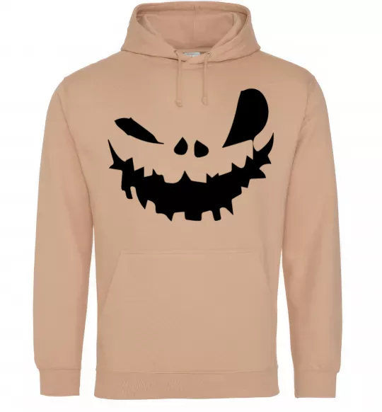 Женская толстовка (худи) scary smile Песочный фото