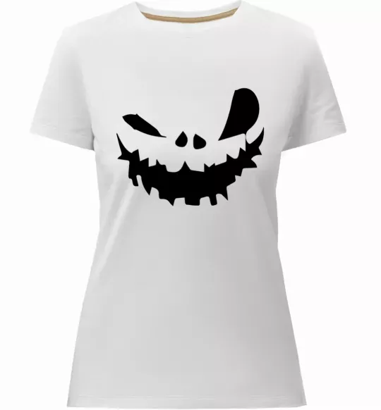 Жіноча преміум футболка scary smile Білий фото