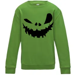 Детский Свитшот scary smile Лаймовый фото