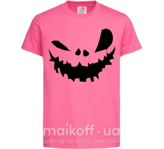 Детская футболка scary smile Ярко-розовый фото