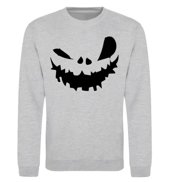 Світшот scary smile Сірий меланж фото