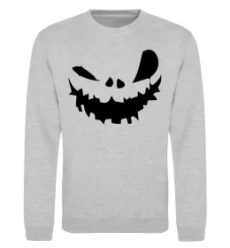 Світшот scary smile Сірий меланж фото