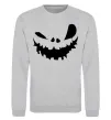 Світшот scary smile Сірий меланж фото