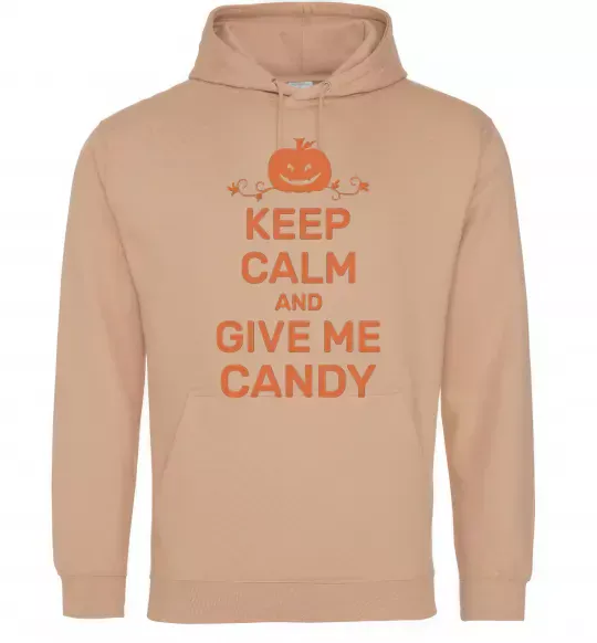 Мужская толстовка (худи) keep calm and give me candy Песочный фото