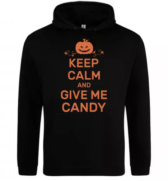 Женская толстовка (худи) keep calm and give me candy Черный фото