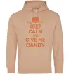 Женская толстовка (худи) keep calm and give me candy Песочный фото