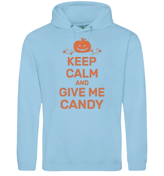 Жіноча толстовка (худі) keep calm and give me candy Блакитний фото