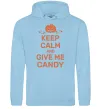 Жіноча толстовка (худі) keep calm and give me candy Блакитний фото