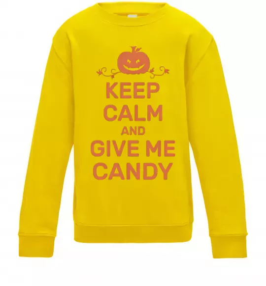 Детский Свитшот keep calm and give me candy Солнечно желтый фото