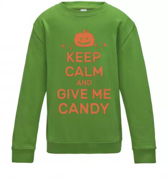Детский Свитшот keep calm and give me candy Лаймовый фото