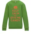 Детский Свитшот keep calm and give me candy Лаймовый фото