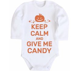 Детский боди keep calm and give me candy