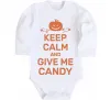 Детский боди keep calm and give me candy Белый фото