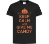Дитяча футболка keep calm and give me candy Чорний Дитяча футболка keep calm and give me candy Чорний фото