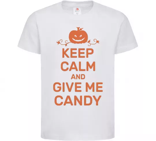 Дитяча футболка keep calm and give me candy Білий фото