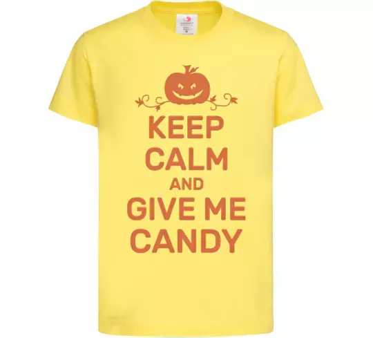 Дитяча футболка keep calm and give me candy Лимонний фото