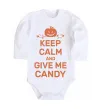 Дитячий бодік keep calm and give me candy Білий фото