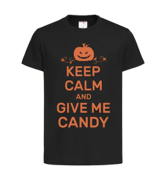 Детская футболка keep calm and give me candy Черный фото