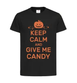 Детская футболка keep calm and give me candy Черный фото