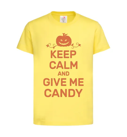 Детская футболка keep calm and give me candy Лимонный фото