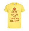 Детская футболка keep calm and give me candy Лимонный фото