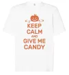 Футболка Оверсайз keep calm and give me candy Белый фото