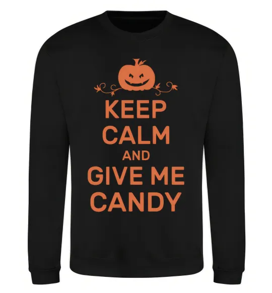 Світшот keep calm and give me candy Чорний фото