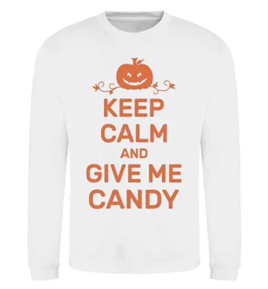 Світшот keep calm and give me candy Білий фото