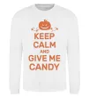 Світшот keep calm and give me candy Білий фото