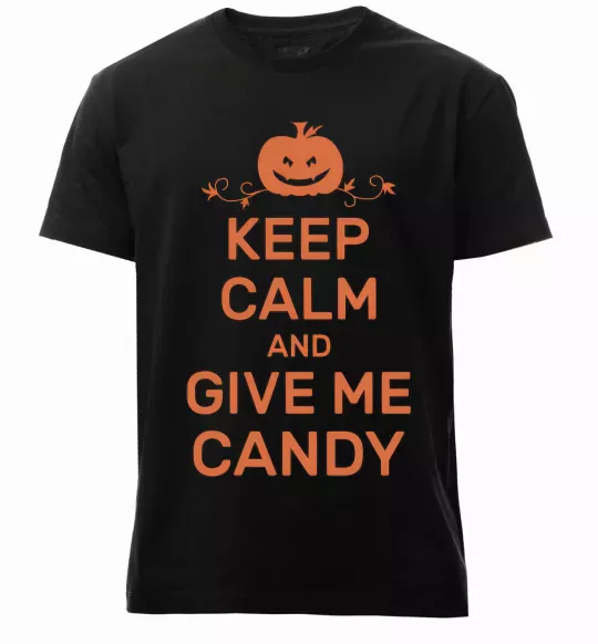 Мужская премиум футболка keep calm and give me candy Черный фото