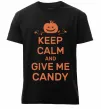 Мужская премиум футболка keep calm and give me candy Черный фото