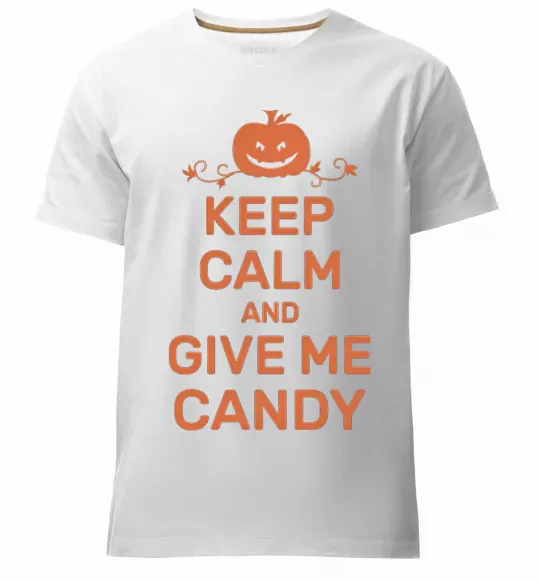 Мужская премиум футболка keep calm and give me candy Белый фото