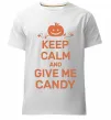 Мужская премиум футболка keep calm and give me candy Белый фото