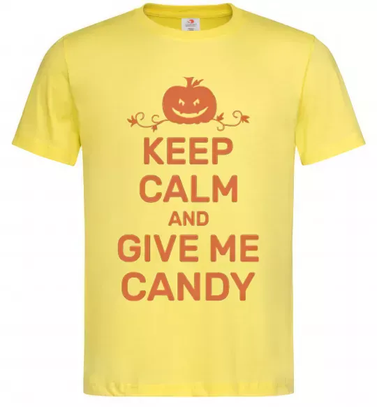 Чоловіча футболка keep calm and give me candy Лимонний фото